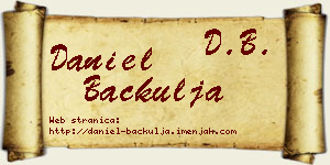 Daniel Bačkulja vizit kartica